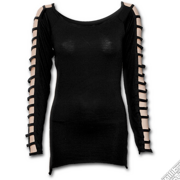 Gothic Elegance - Falling Strap Sleeve Top Black (tg. Xl) gioco di Spiral Direct