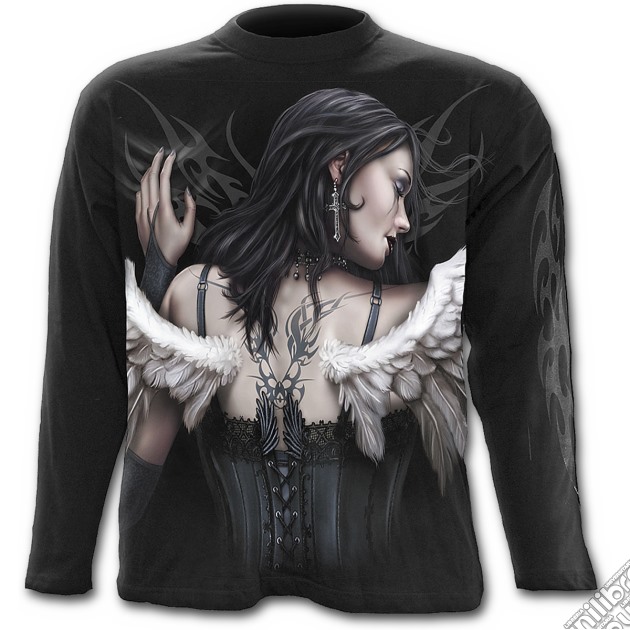 Angel Wrap - Allover Longsleeve T-shirt Black (tg. Xxl) gioco di Spiral Direct