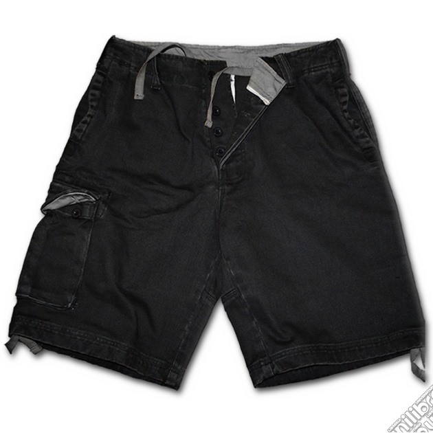 Spiral: Metal Streetwear - Vintage Cargo Shorts Black (Pantalone Corto Uomo Tg. L) gioco di Spiral Direct