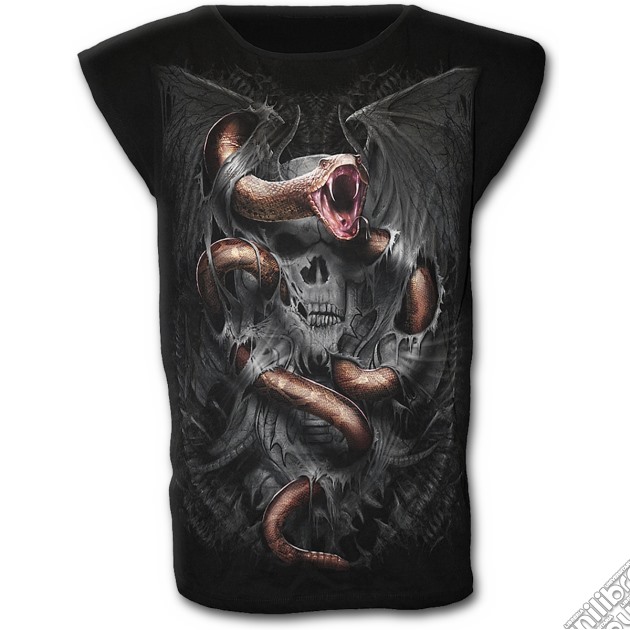 Serpent's Rip - Fine Combed Baggy Sleeveless T-shirt Black (tg. L) gioco di Spiral Direct
