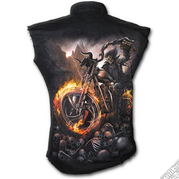 Wheels Of Fire - Sleeveless Stone Washed Worker Black (tg. L) gioco di Spiral Direct