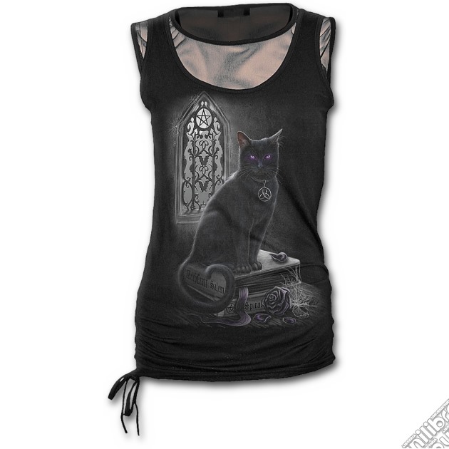Witch Cat - 2in1 Fine Mesh Vest Top Black (tg. L) gioco di Spiral Direct