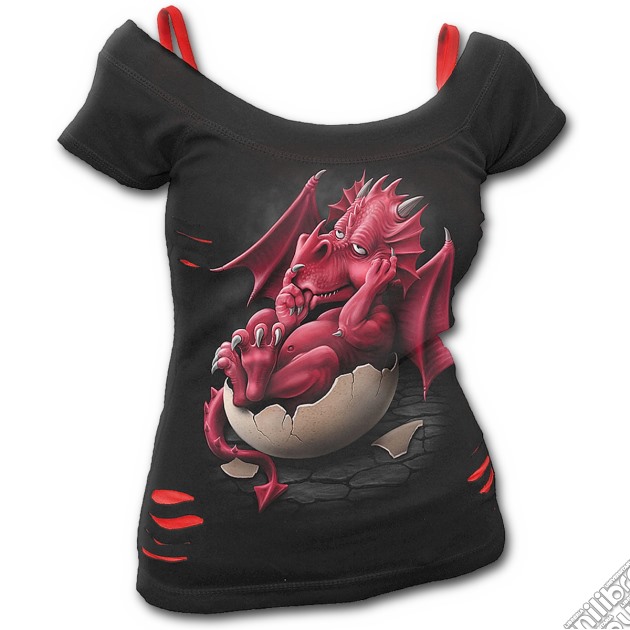 Growing Pains - 2in1 Red Ripped Top Black (tg. S) gioco di Spiral Direct