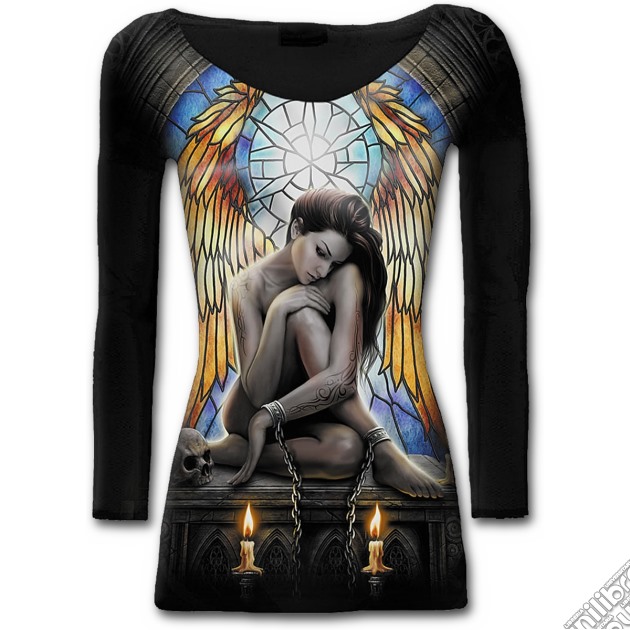 Window Of Sorrow Ao - Allover Boat Neck Top Black (tg. L) gioco di Spiral Direct