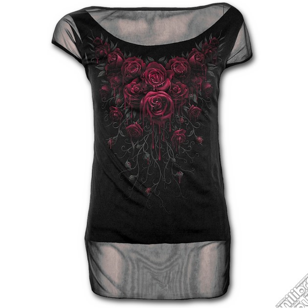 Blood Rose - 2in1 Fine Mesh Top Black (tg. S) gioco di Spiral Direct