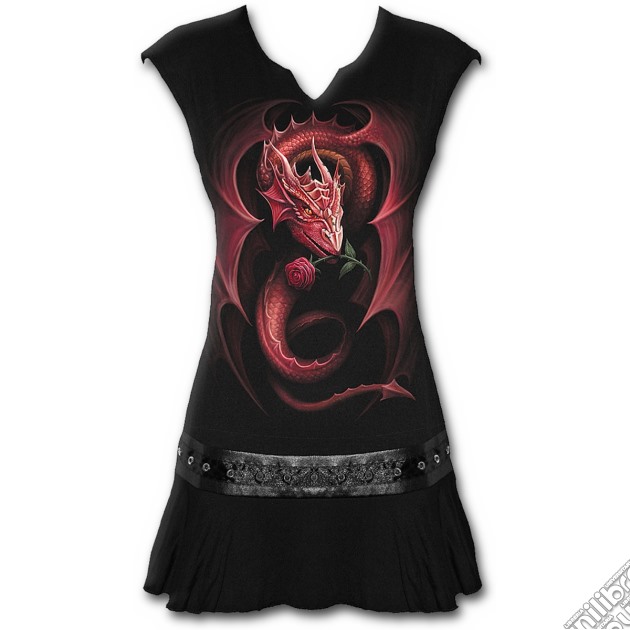 Red Rose Dragon - Stud Waist Mini Dress Black (tg. Xl) gioco di Spiral Direct