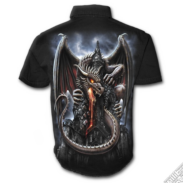 Dragon Lava - Shortsleeve Stone Washed Worker Black (tg. L) gioco di Spiral Direct