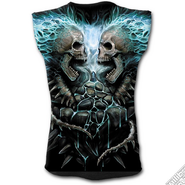 Flaming Spine - Allover Sleeveless T-shirt Black (tg. Xl) gioco di Spiral Direct