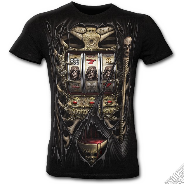 Jackpot Death - Fitted Fine Combed T-shirt Black (tg. M) gioco di Spiral Direct
