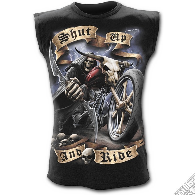 Shut Up And Ride - Sleeveless T-shirt Black (tg. M) gioco di Spiral Direct