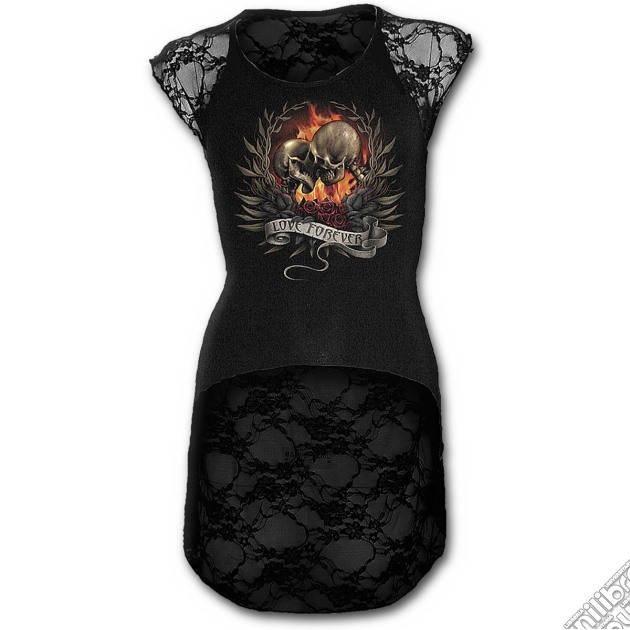 Love Forever - Lace Tail Back Top Black (tg. Xxl) gioco di Spiral Direct