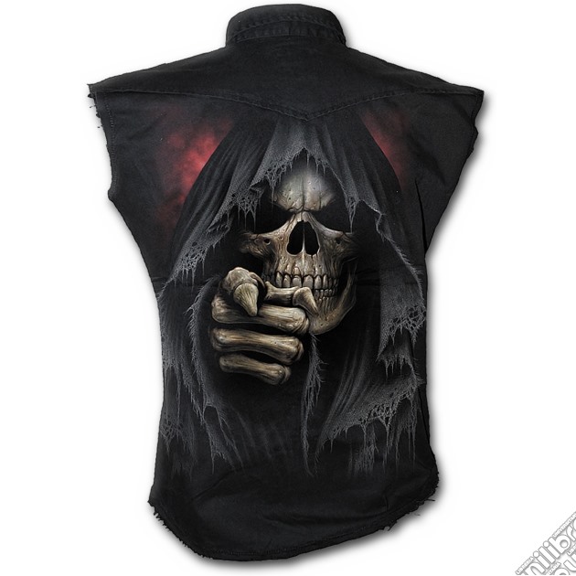 Finger Of Death - Sleeveless Stone Washed Worker Black (tg. L) gioco di Spiral Direct