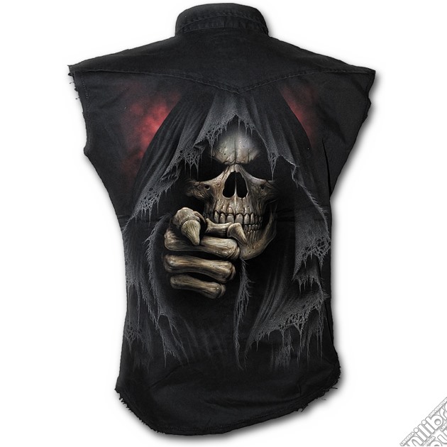 Finger Of Death - Sleeveless Stone Washed Worker Black (tg. M) gioco di Spiral Direct