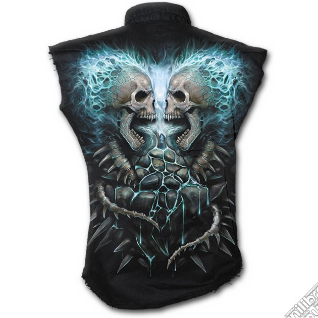 Flaming Spine - Sleeveless Stone Washed Worker Black (tg. Xxl) gioco di Spiral Direct