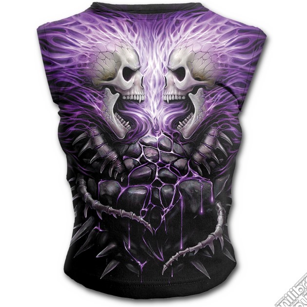 Flaming Spine - Allover Cap Sleeve Top Black (tg. L) gioco di Spiral Direct