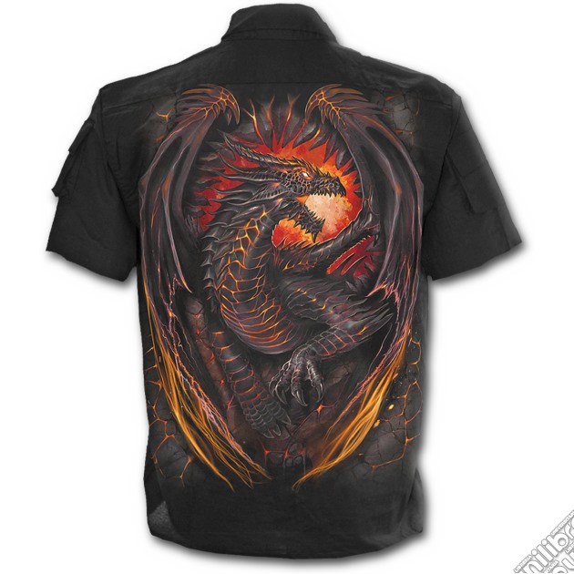 Dragon Furnace - Shortsleeve Stone Washed Worker Black (tg. L) gioco di Spiral Direct