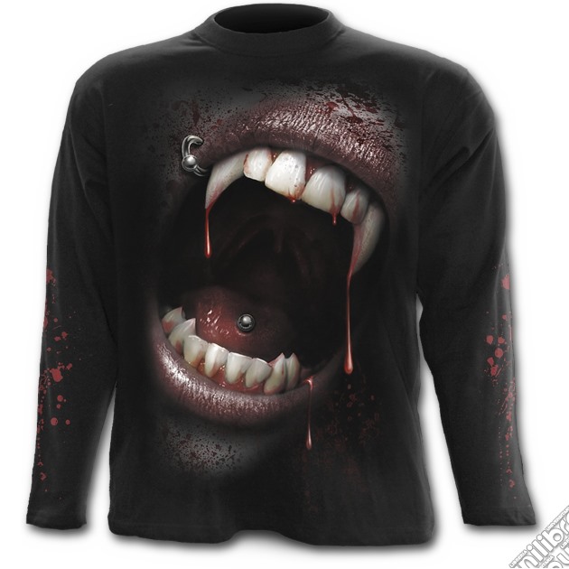 Goth Fangs - Longsleeve T-shirt Black (tg. L) gioco di Spiral Direct