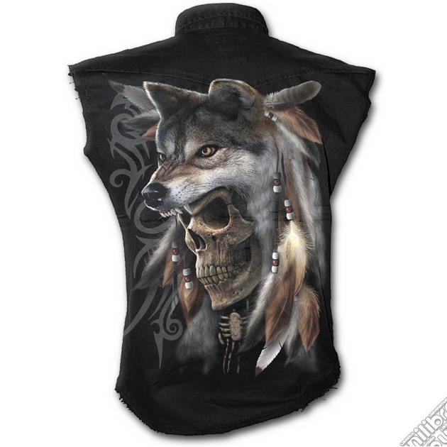 Spirit Of The Wolf - Sleeveless Stone Washed Worker Black (tg. L) gioco di Spiral Direct
