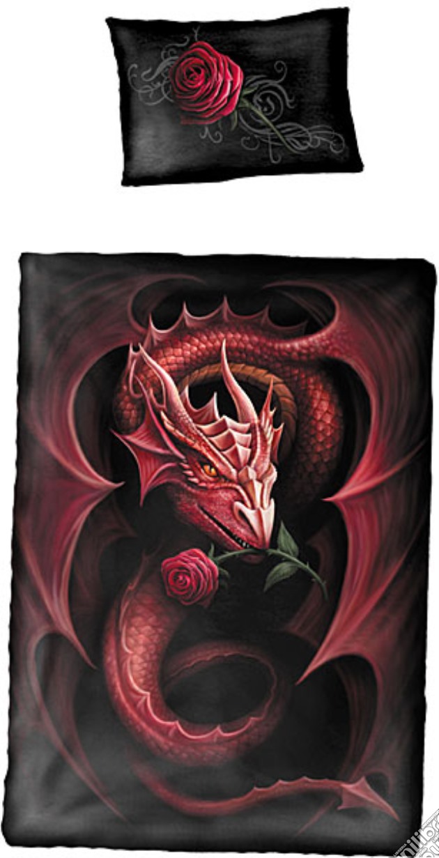 Dragon Rose - Single Duvet Cover + Eu Pillow Case gioco di Spiral Direct