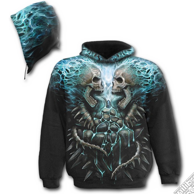Flaming Spine - Allover Hoody Black (tg. Xxl) gioco di Spiral Direct