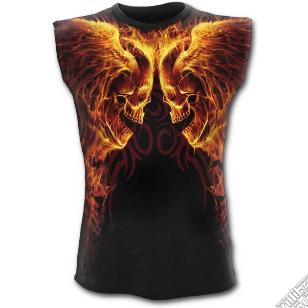 Burn In Hell - Allover Sleeveless T-shirt Black (tg. Xl) gioco di Spiral Direct