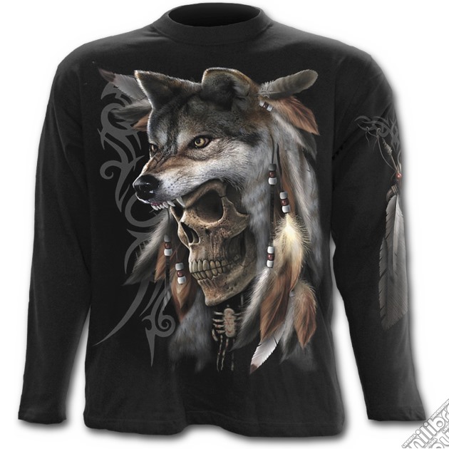 Spirit Of The Wolf - Longsleeve T-shirt Black (tg. Xl) gioco di Spiral Direct