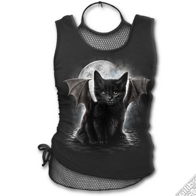 Bat Cat - 2in1 Neck Tie Mesh Top Black (tg. L) gioco di Spiral Direct