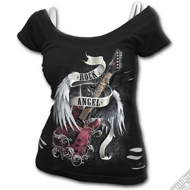 Spiral: Rock Angel - 2in1 White Ripped Top Black (Top Donna Tg. M) gioco di Spiral Direct