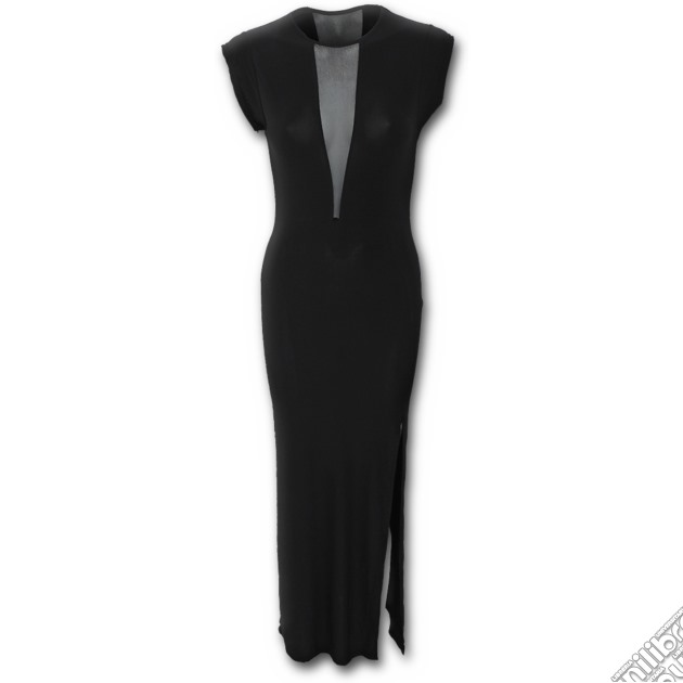 Gothic Elegance - Deep V Mesh Split Maxi Dress Black (tg. M) gioco di Spiral Direct