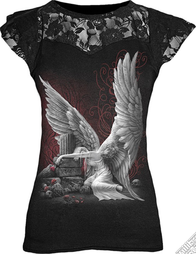 Spiral - Tears Of An Angel (Lace Back Crop) (T-Shirt Donna XL) gioco di Spiral Direct
