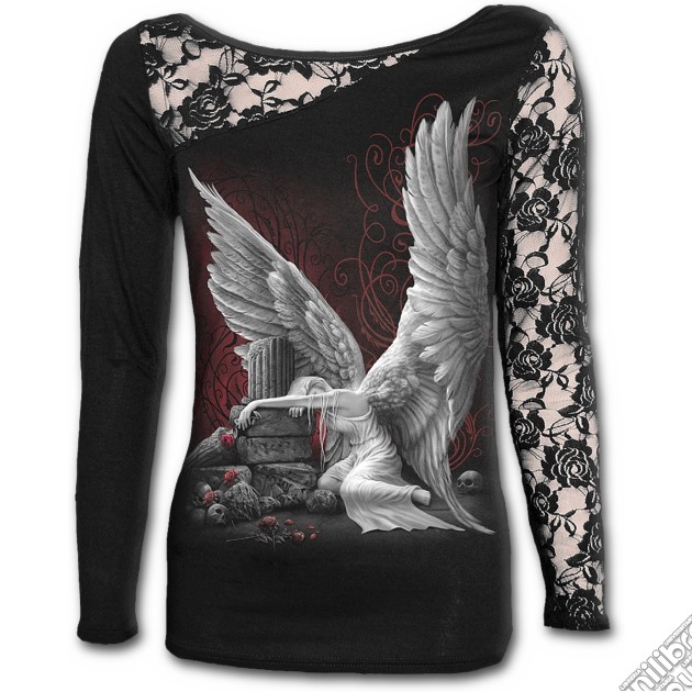 Tears Of An Angel - Lace One Shoulder Top Black (tg. Xxl) gioco di Spiral Direct