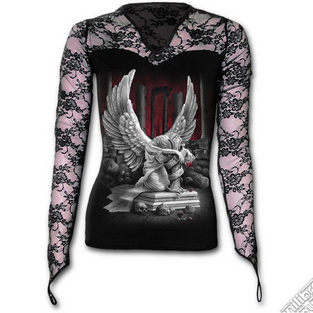 Tears Of An Angel Tomb - Lace Neck Goth Top Black (tg. Xxl) gioco di Spiral Direct