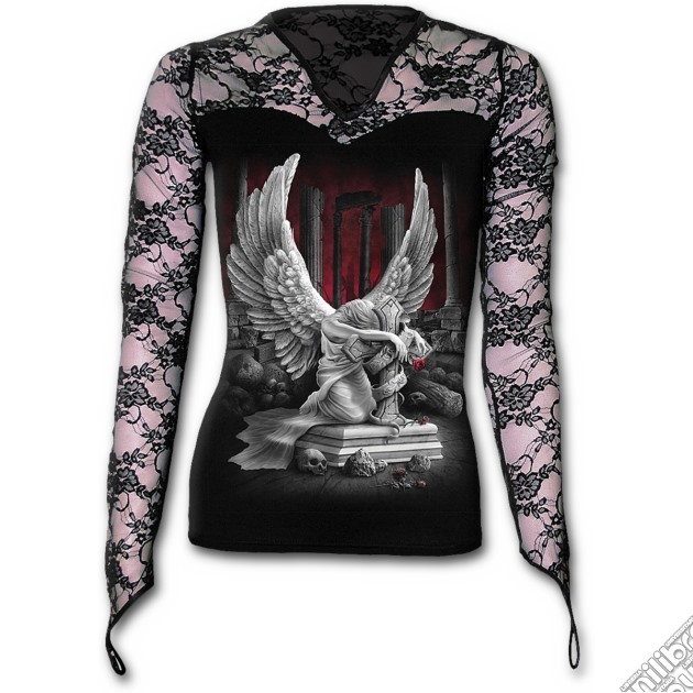 Tears Of An Angel Tomb - Lace Neck Goth Top Black (tg. Xl) gioco di Spiral Direct