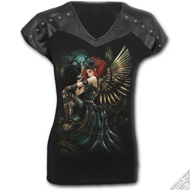 Steam Punk Fairy - Leather Look Studed Top Black (tg. M) gioco di Spiral Direct