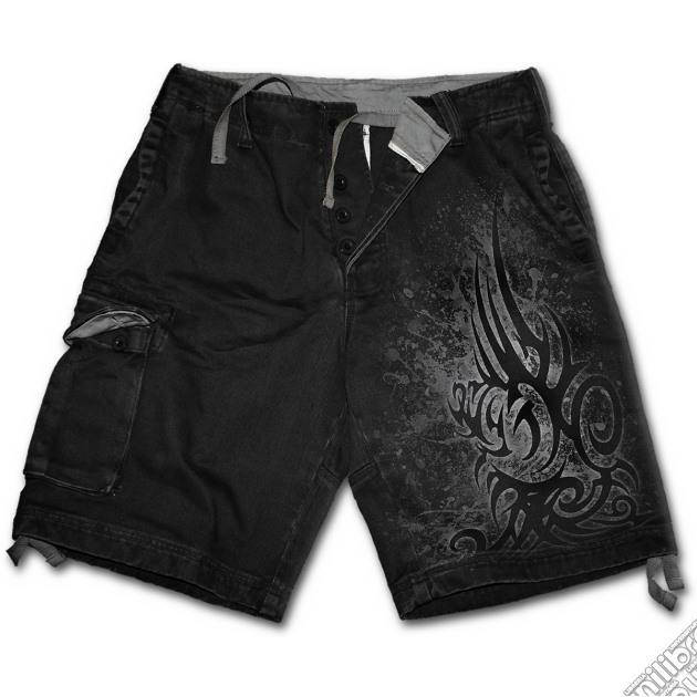Stained Tribal - Vintage Cargo Shorts Black (tg. Xl) gioco di Spiral Direct