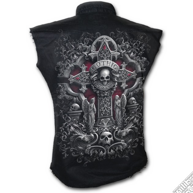 In Goth We Trust - Sleeveless Stone Washed Worker Black (tg. Xxl) gioco di Spiral Direct