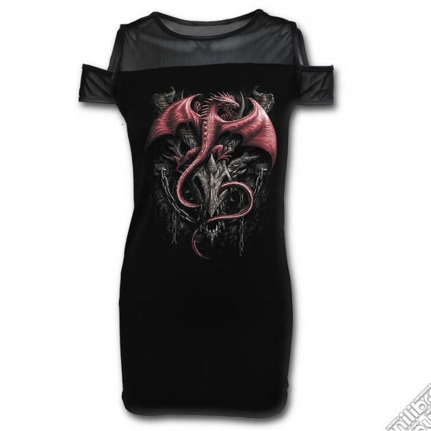 Spiral: Dragon Heritage - Drop Sleeve Piped Dress Black (Abito Donna Tg. XL) gioco di Spiral Direct