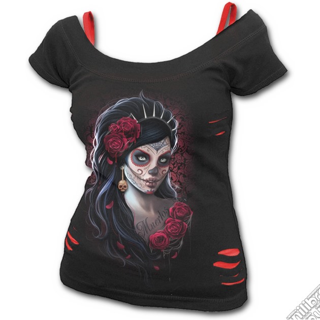 Day Of The Dead - 2In1 Red Ripped Top Black (Donna Tg. L) gioco di Spiral Direct