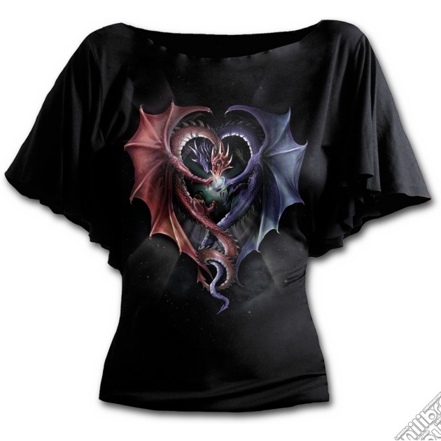 Dragon Heart - Boat Neck Bat Sleeve Top Black (tg. S) gioco di Spiral Direct