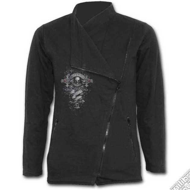 In Goth We Trust - Slant Zip Women Biker Jacket Black (tg. Xxl) gioco di Spiral Direct