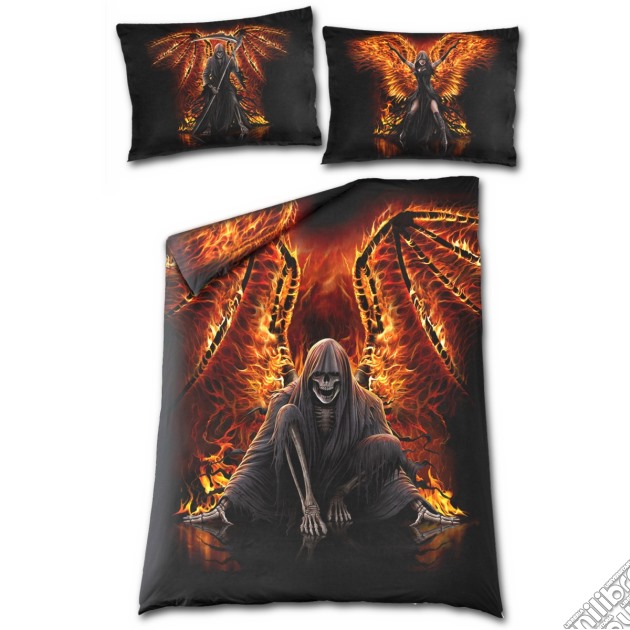 Flaming Death - Single Duvet Cover + Uk And Eu Pillow Case gioco di Spiral Direct