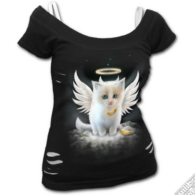 Kitten Angel - 2in1 White Ripped Top Black (tg. M) gioco di Spiral Direct