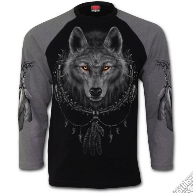 Wolf Dreams - Raglan Contrast Longsleeve Charcoal Black (tg. Xxl) gioco di Spiral Direct