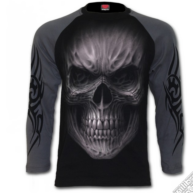 Death Rage - Raglan Contrast Longsleeve Charcoal Black (tg. M) gioco di Spiral Direct