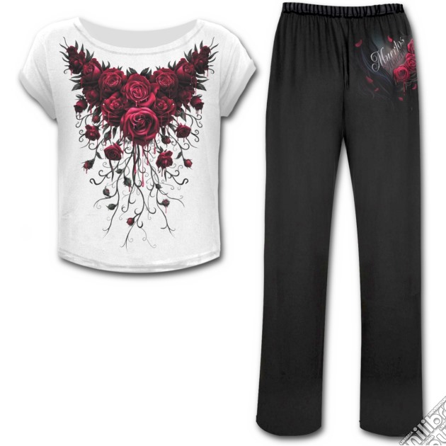 Blood Rose - 4pc Gothic Pyjama Set (tg. S) gioco di Spiral Direct