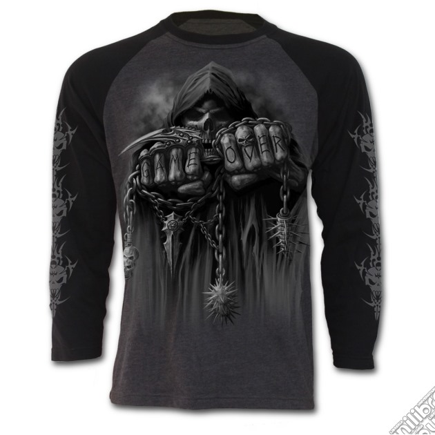 Game Over Raglan Contrast Longsleeve Black Charcoal S gioco di Spiral