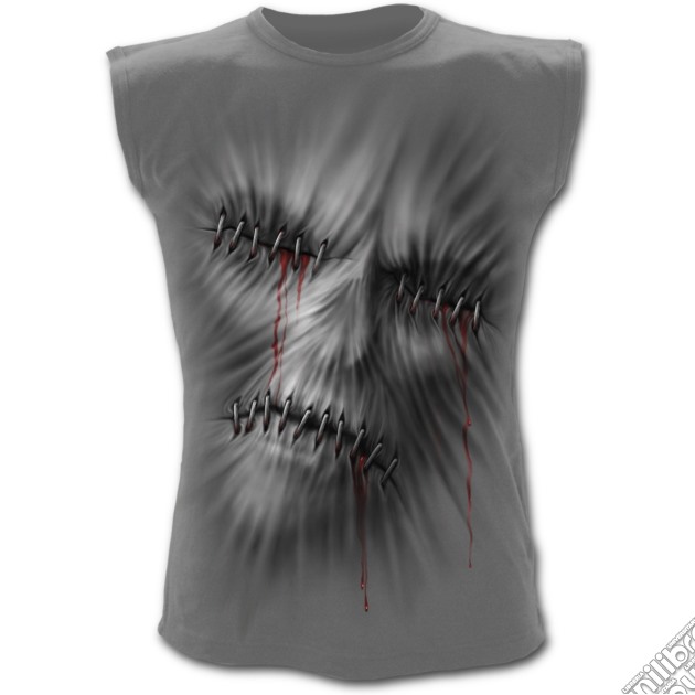 Stitched Up Sleeveless T-shirt Charcoal L gioco di Spiral