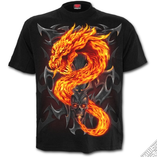 Fire Dragon Kids T-shirt Black Xs gioco di Spiral