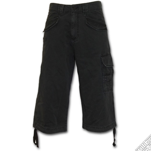 Spiral: Metal Streetwear Vintage Cargo Shorts 3/4 Long Black (Pantalone Corto Uomo Tg. S) gioco di Spiral