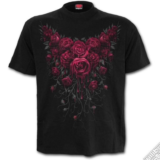 Blood Rose Front Print T-shirt Black L gioco di Spiral